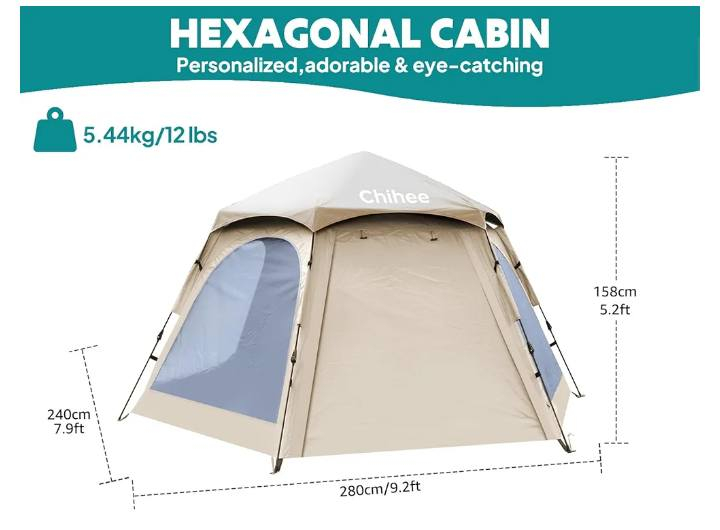 خيمة السداسية القابلة للطي، سهلة التركيب الفوري، كابينة عائلية من البوليستر المطلي بمادة البولي يوريثين، مقاومة للمطر والأشعة فوق البنفسجية والرياح.

خيمة تخييم عائلية سداسية الشكل، وتتميز بالمواصفات التالية: 
المادة: مصنوعة من قماش أكسفورد 210D مع طلاء PU أسود لتوفير حماية من أشعة الشمس UV50+.
مقاومة الماء: تتميز بغطاء علوي شديد المقاومة للماء بمعامل يصل إلى PU3000mm.
الأرضية: معامل مقاومة الماء للأرضية هو PU2000mm.
التصميم: توفر تهوية من خلال 4 نوافذ وبابين، وهي مصممة لتكون سهلة التركيب.
للمنام من 3 لحد 4 نفرات
للجلوس من 5 الى 8 نفرات

سعر 50 الف مع توصيل 
#every


**إذا كنت صاحب هذا الإعلان وتريد حذفه لأي سبب، رجاءا أرسل رسالة إلى الدعم الفني**