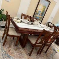 ميز طعام ٦كراسي صاج اصلي وثكيل ومرتب ونظافة ١٠٠٪؜ رايديه ب٥٠٠ وبي مجال...