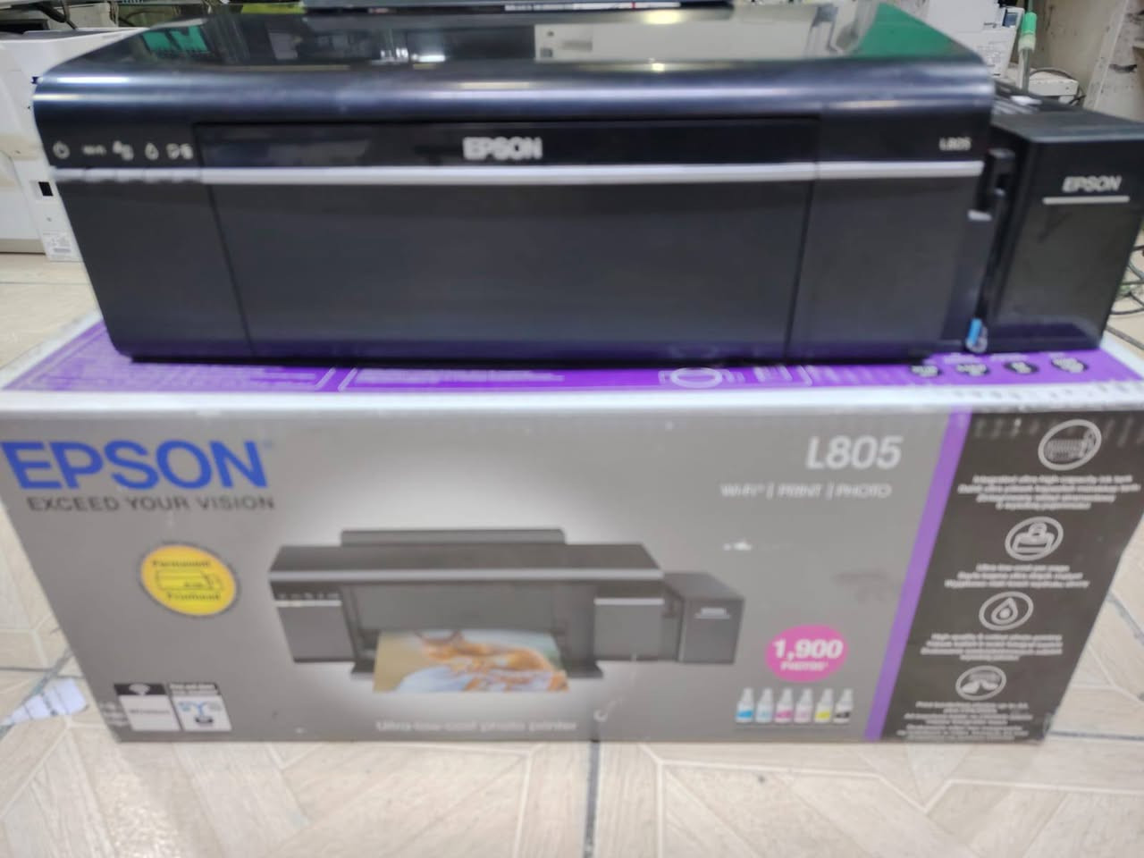 طابيعة ابسون حبر حراري
L805
%98 نظيف
صحب ورقة 134 
فحص تيست هيد مظبوط 100%
ارسل خاص 
***********
