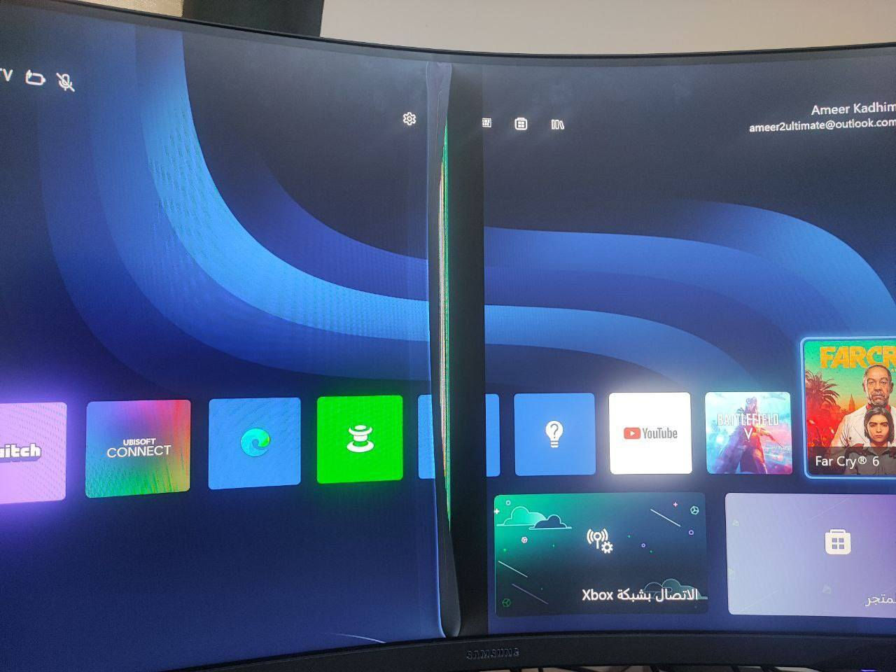 السلام عليكم 
مونيتور g7 samsung 
2k
240hz
Va
32 in
كامل ملحقات
الشاشه بيها ضرب مثل ماموضح بالصوره بس شغاله.. 
ابيعها ع وضعها
علما انو الشاشه بيها نظام تقسمها شاشتين صغار
ف من تقسمها تكدر تستخدمها
مكاني بغداد الحبيبية
السعر 75 قفل
رقمي ***********
