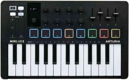 Arturia MiniLab 3 - للبيع
• المفاتيح: 25 مفتاح Slim-keys بحساسية عالية للمس.
• التحكم: 8 منصات (Pads) بإضاءة RGB + عدد 8 مفاتيح دوارة + 4 فادرز (Sliders).
• الشاشة: شاشة OLED مدمجة للتنقل السهل بين الإعدادات.
• التوصيل: مخرج USB-C (حديث) ومخرج MIDI للأجهزة الخارجية.
• المميزات: يحتوي على Arpeggiator و Chord Mode مدمج.
• التوافق: يعمل فوراً مع جميع برامج الموسيقى (FL Studio, Ableton, Logic).


**إذا كنت صاحب هذا الإعلان وتريد حذفه لأي سبب، رجاءا أرسل رسالة إلى الدعم الفني**