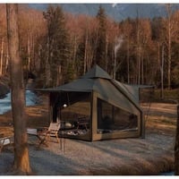 خيم نفخ كبير بها مكان دفاية قياس 3.25x282x220 لون زیتونی من مارکە Moun...