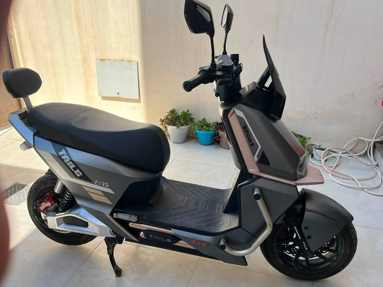 ماطور شحن الريان تسيلا Tailg  
T73 
ثلاثه سرعات ،مثبت سرعه ، نضام بك ، 
6 بطاريات مسطره 
عالي النظافة 
السعر 900 وبي مجال 
مكان الموصل الميثاق 
***********
