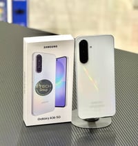 جهاز سامسونج a36 ذكره 256/8مستخدم 20 يوم كامل ملاحقات لون فستقي شراي 0...