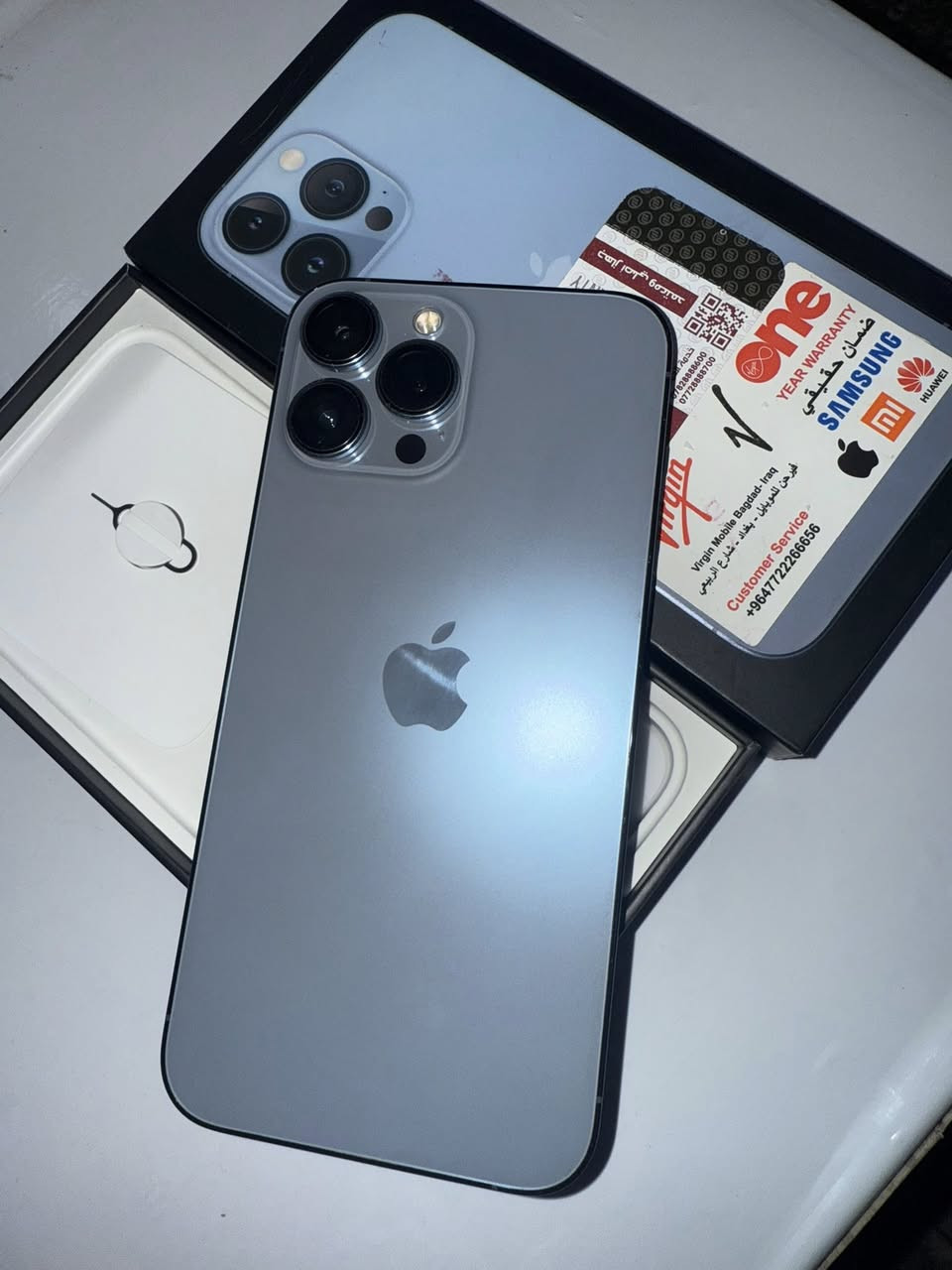 للمراوس ب ايفون 15
ايفون 13 برو ماكس لون بحري مميز 

جهاز جديد ومكفول من كلشي بدون تبديل بدون كلشي

نضافه الجهاز ١٠٠٪؜ ما بي لا شخط ولا رصعه ولا كلشي 

مو وتر 

ذاكره 256 

بطاريه 77بسبب التحديث للعلم الجهاز ما يفقد شحن وشحنه كلش تمام 

ماستر اصل +اول ما نزل اخذته وغراضه وكارتونه موجودات 

اتصال او خاص :***********
