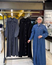 فستان جينز • قياسات ٤٤-٦٦ • توصيل لجميع المحافظات