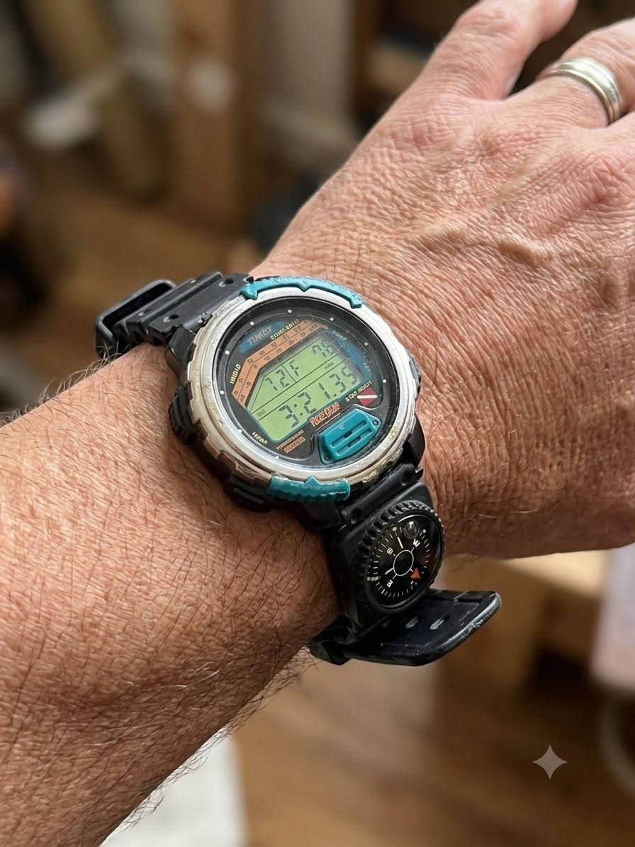للبيع: ساعة غوص Timex Reef Gear أصلية (Vintage)
🔥 قطعة نادرة لهواة الأنتيك والساعات الكلاسيكية القديمة.
 الماركة: Timex أصلية (تجميع الفلبين).
 القطر: 43 ملم تقريباً.
 الحالة: مستعملة (بالة) وبحالتها الظاهرة في الصور.
 المميزات: مستشعر درجة حرارة + بوصلة مدمجة بالسوار.
📩 للحجز أو الاستفسار يرجى مراسلة الخاص

أرجو تقييم السعر بما يرضي الله، والرجاء أن يكون التقييم منصف


**إذا كنت صاحب هذا الإعلان وتريد حذفه لأي سبب، رجاءا أرسل رسالة إلى الدعم الفني**