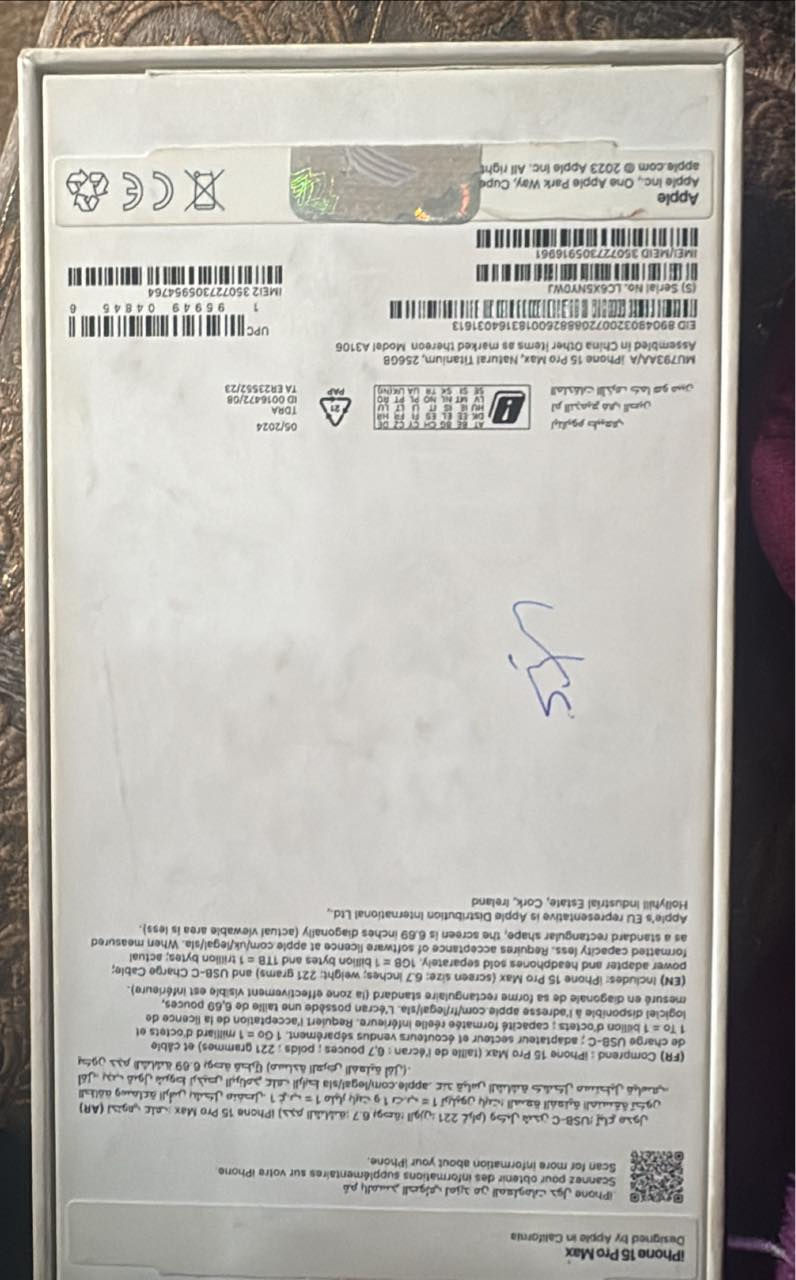 السلام عليكم 
للبيع ايفون 15 pro max 

التلفون جديد اي نقص مابي كل شيء بي شغال 
ممبدل بي اي شيء يعني كله اصلي شاشه اصلي كاميراته كلشي بي اصلي ممفتوح نهائياً 
بطاريته 91 ‎%‎

مشحون 198 مره فقط مشحون 
عنواني بغداد 
ألسعر 10100 
مليون و مية الف 
للاستفسار اكثر ***********
كارتونته موجوده وياه
