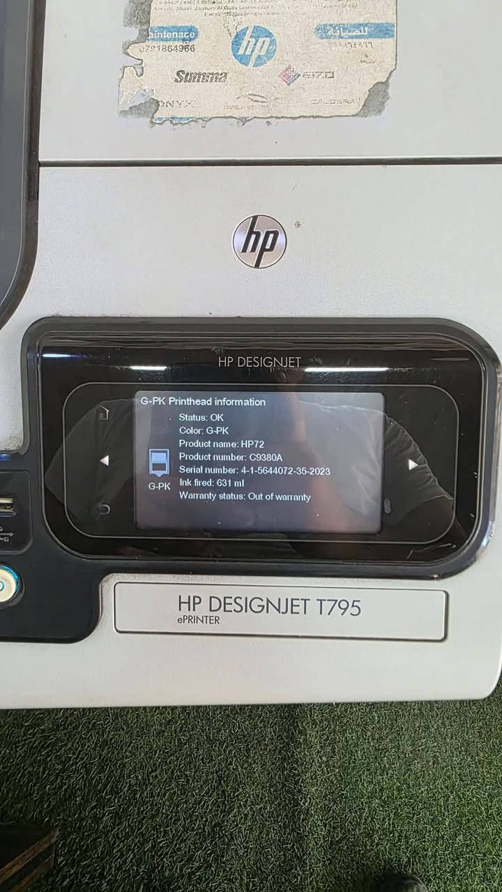 ادفع بحق الله والله يباركلك
الطابعة صيانة المهندس رامي ابو سل وبدك تكلفها عن طريقة برضو بصير 
Hp T795

طابعة فل نظافة 
حبر اصلي
عرض 107 سم 
بتطبع ورق ، ستيكرز ، كانفز ، وجميع ورق hp
هدات شبة جديد 
مستوى الحبر فوق النص 
ماشية الطابعه 9507 متر 
بالصور مبين الهدات وكم ماشيين 
ومبين كم ماشيه الاله من موقع Hp 
وصور حقيقه للاله 
للبيع موجوده باربد شارع الجامعه 0795450801
* في حال اجيت فحصت الاله وطلعت مو فل نظافة 
اجور الفحص عليه


**إذا كنت صاحب هذا الإعلان وتريد حذفه لأي سبب، رجاءا أرسل رسالة إلى الدعم الفني**