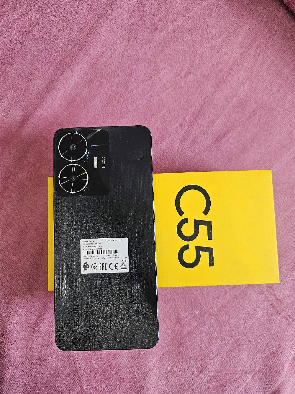 هاتف Realme C55 جديد للبيع، غير مستخدم وبحالة ممتازة. يحتوي على شاشة كبيرة وأداء قوي، مناسب للتواصل والألعاب. يأتي مع العلبة الأصلية.