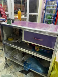 اغراض محل • عارض سكائر • ميز ألمنيوم خشب