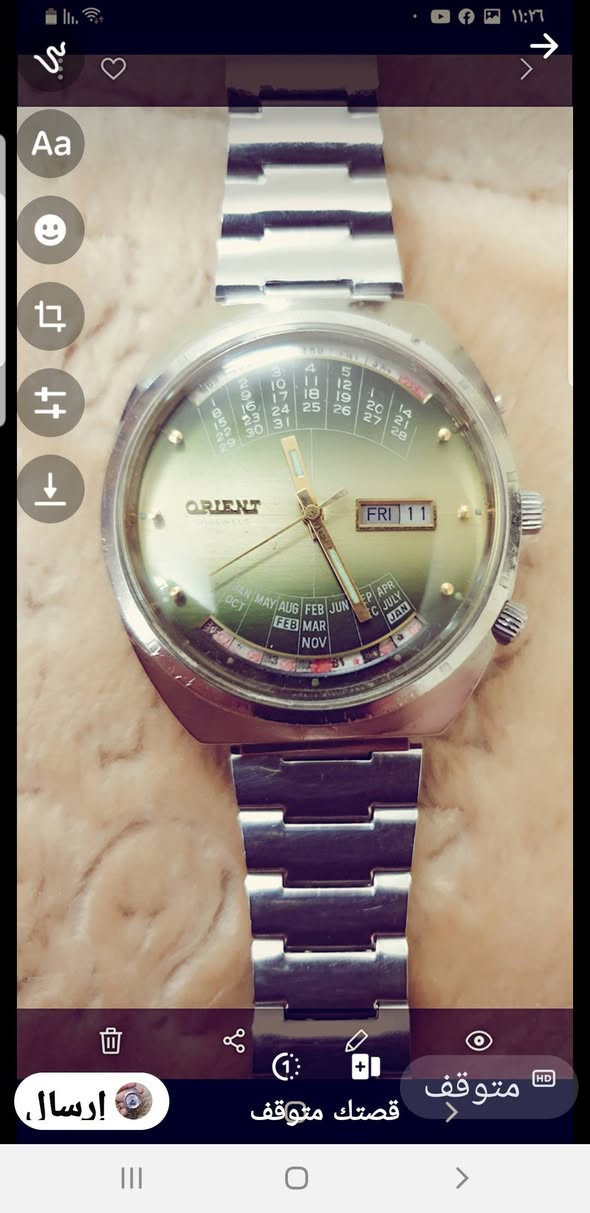 السلام عليكم 
من رخصت اخي الادمن عندي قطعتين ساعات اورنيت دولي وحده او وحده بحري صناعه قديمه السبعينيات اوتماتيك كلش نظاف للبيع اي استفسار ع هذا رقم ***********بي واتساب
