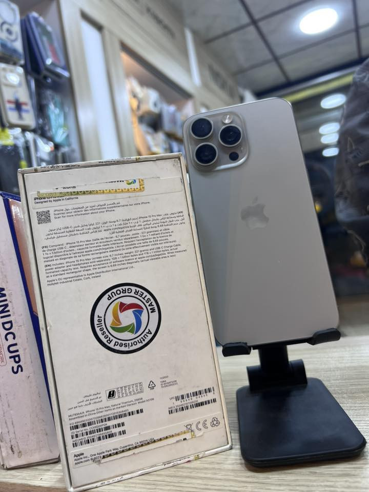 ايفون 15ابرو ماكس
ذاكرى 256
جهاز ماستر شرق اوسط 
بطاريه 91
جهاز مادخل صيانه 
العنوان بغداد الشعله 
***********
