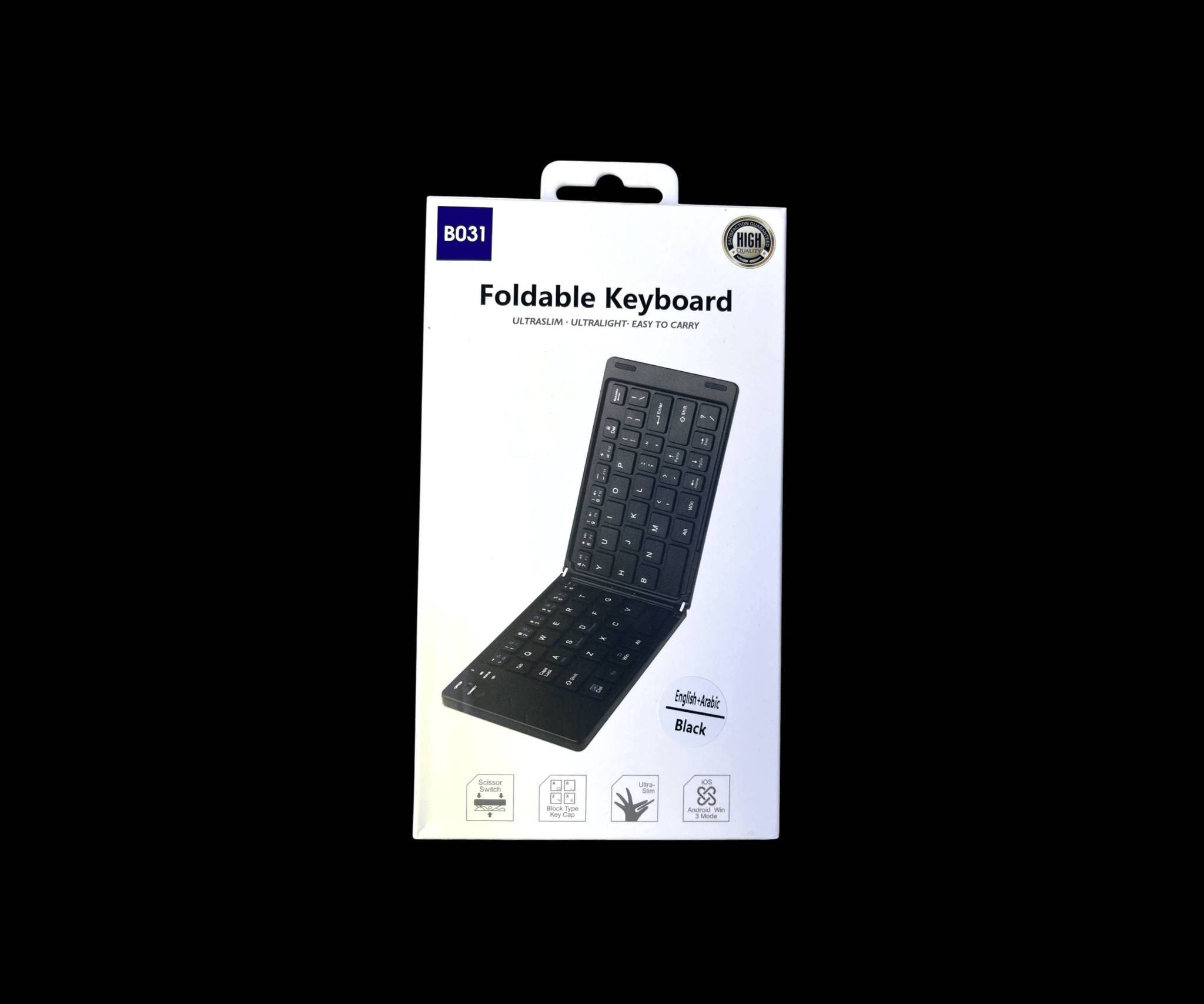 كيبورد بلوتوث صغير قابل للطي
السعر. 30 وتوصيل خمسة لكل المحافظات
للطلب والاستفسار مراسلة الصفحة 
الاستخدامات:

مثالي للكتابة على الهواتف، التابلت، اللابتوبات، وحتى أجهزة التلفزيون الذكية.

مناسب للطلاب، ورجال الأعمال، والمستخدمين المتنقلين الذين يحتاجون لوحة مفاتيح خفيفة أثناء السفر أو التنقل.

يستخدم للكتابة السريعة في الاجتماعات أو المحاضرات أو العمل الميداني.

المميزات:

تصميم مطوي قابل للطي لتوفير المساحة وسهولة الحمل في الجيب أو الحقيبة.

اتصال بلوتوث 3.0 سريع ومستقر متوافق مع iOS  Android  Windows.

مفاتيح ثنائية اللغة (عربي–إنجليزي) للاستخدام المريح في جميع الحالات.

هيكل نحيف وخفيف الوزن (Ultra Slim & Ultra Light) سهل الحمل والاستخدام في أي مكان.

مفاتيح ناعمة وصامتة بتقنية Scissor Switch تمنح تجربة كتابة مريحة.

بطارية داخلية قابلة للشحن عبر منفذ Type-C مع استهلاك منخفض للطاقة.

نظام إيقاف تلقائي (Auto Sleep) لتوفير الطاقة عند عدم الاستخدام.

زر اتصال سريع (Connect Button) لتسهيل الربط بالأجهزة الجديدة.

تصميم أنيق بلون أسود عصري مناسب للاستخدام المكتبي والميداني.

محتويات الصندوق:

كيبورد بلوتوث صغير قابل للطي.

كابل شحن Type-C.

دليل الاستخدام.

الملاحظات:

الأبعاد عند الطي: تقريبًا 10 × 18 × 2 سم.

يُفضّل شحن الكيبورد بالكامل قبل أول استخدام.

خطوات التوصيل:

1. شغّل المفتاح إلى وضع ON.
2. اضغط مرتين على Connect.
3. فعّل البلوتوث في جهازك واختر Bluetooth 3.0 Keyboard.

بلد المنشأ: الصين.


**إذا كنت صاحب هذا الإعلان وتريد حذفه لأي سبب، رجاءا أرسل رسالة إلى الدعم الفني**