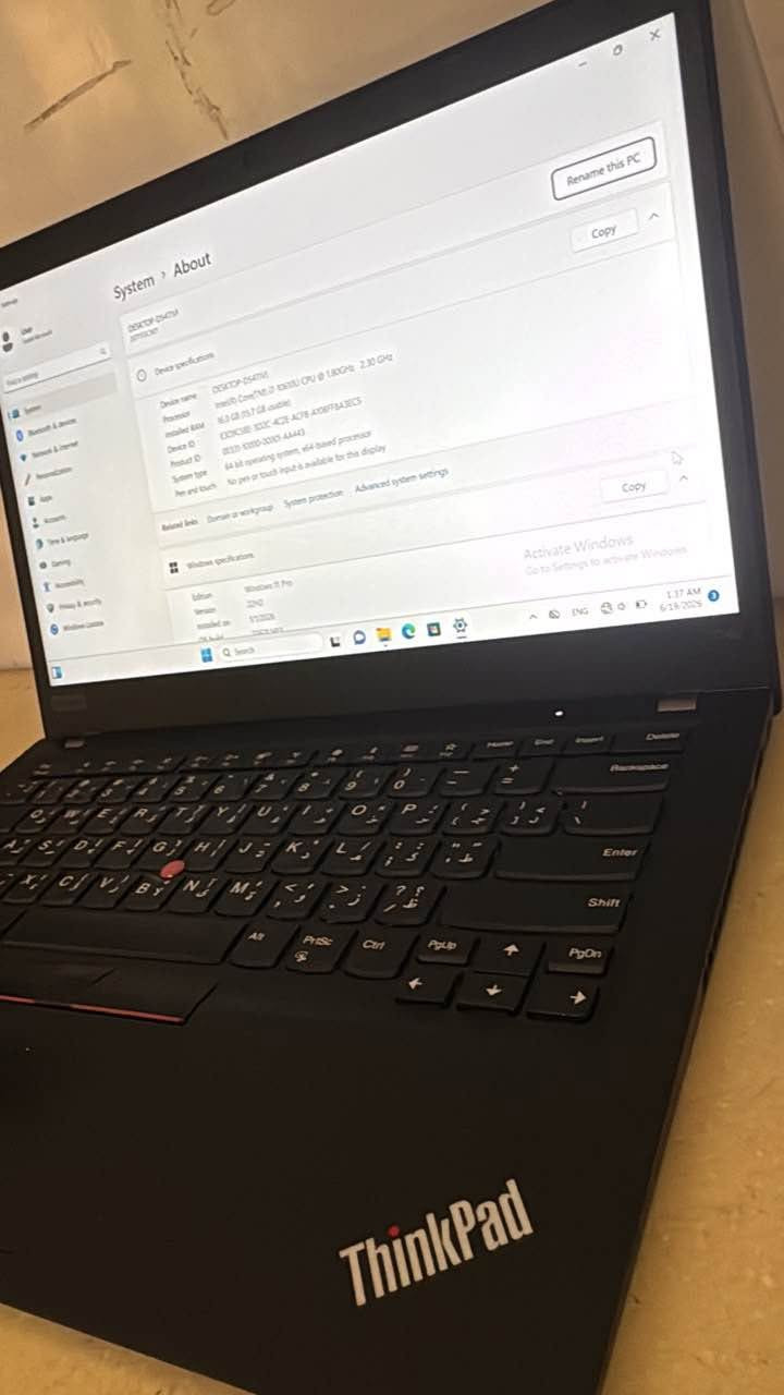 LENOVO T14S
CORE 7
GEN 10
RAM =16 GB
HARD=512 ssd
FHD=1920*1080
Screen 📺 =14”
السعر =350 الف
*********** النجف, العراق
