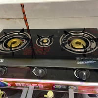 طباخ غاز ٣ عين • نار زرقا • سطح زجاجي حراري