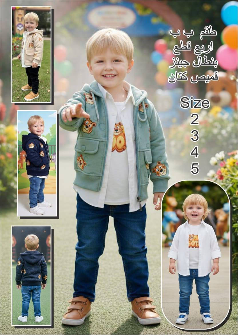 طقم صبي.. اربع قطع
• القياسات :  6_12
• عدد الألوان : 4
• نوع القماش : جاكيت فليس قطن
                      قميص جينز تنسل/كنزة ليكرا/ بنطال كتان
• عدد السيرية : 16
وسط ...
ب ب ....


**إذا كنت صاحب هذا الإعلان وتريد حذفه لأي سبب، رجاءا أرسل رسالة إلى الدعم الفني**