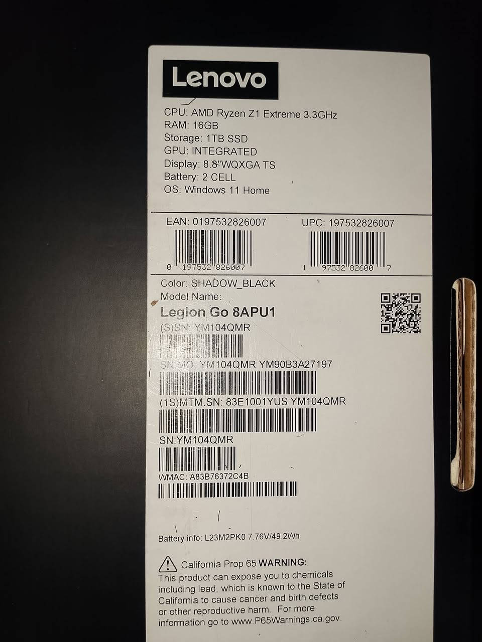 سلام عليكم شلون الشباب
LENOVO LEGION GO 1 
AMD RYZEN Z1 EXTREME 
SSD 1.500 تيرا ونص

كامل ملحقات 
مع العاب داخل الجهاز 
BF 5
BF6
007 AGENT 
ومحاكي switch 
سعر 900 

تواصل ***********
مكاني جسر ديالى القديم بالعريفية
