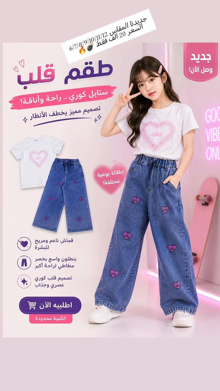 ✨ طقم البنوتات الأنيق وصل جديد ✨

ستايل كيوت وخامة مرتبة تخلي الإطلالة كلها أناقة 😍💗

📏 القياسات المتوفرة:
.9.10.11.12.13.14 5.6.7.8
السعر 18
🚚 التوصيل 5 آلاف لجميع محافظات العراق

📞 للحجز والاستفسار:
***********

الكمية محدودة 🌸
للطلب مراسلتنا خاص 📩
