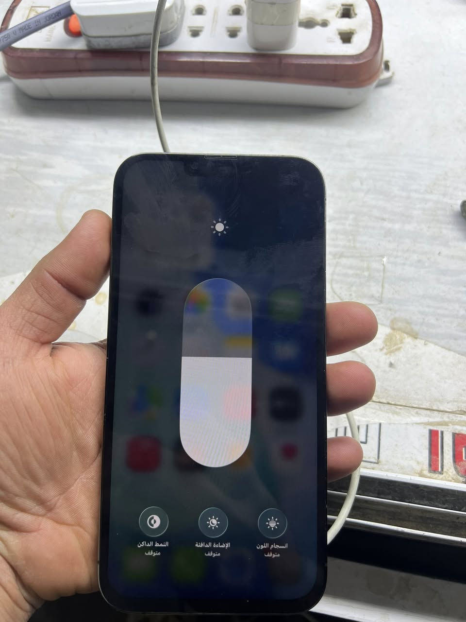 السلام عليكم ايفون 13 برو ماكس
الجهاز مبدل شاشه 3 اختيارات شاشه حلوه 
ومبدل بطاريه 99
الجهاز فول كله شغال 
فيس ايدي شغال الك بي ضمان الجهاز 
مكاني نجف  السعر 450 
مامتواجد فيس رقمي ***********
