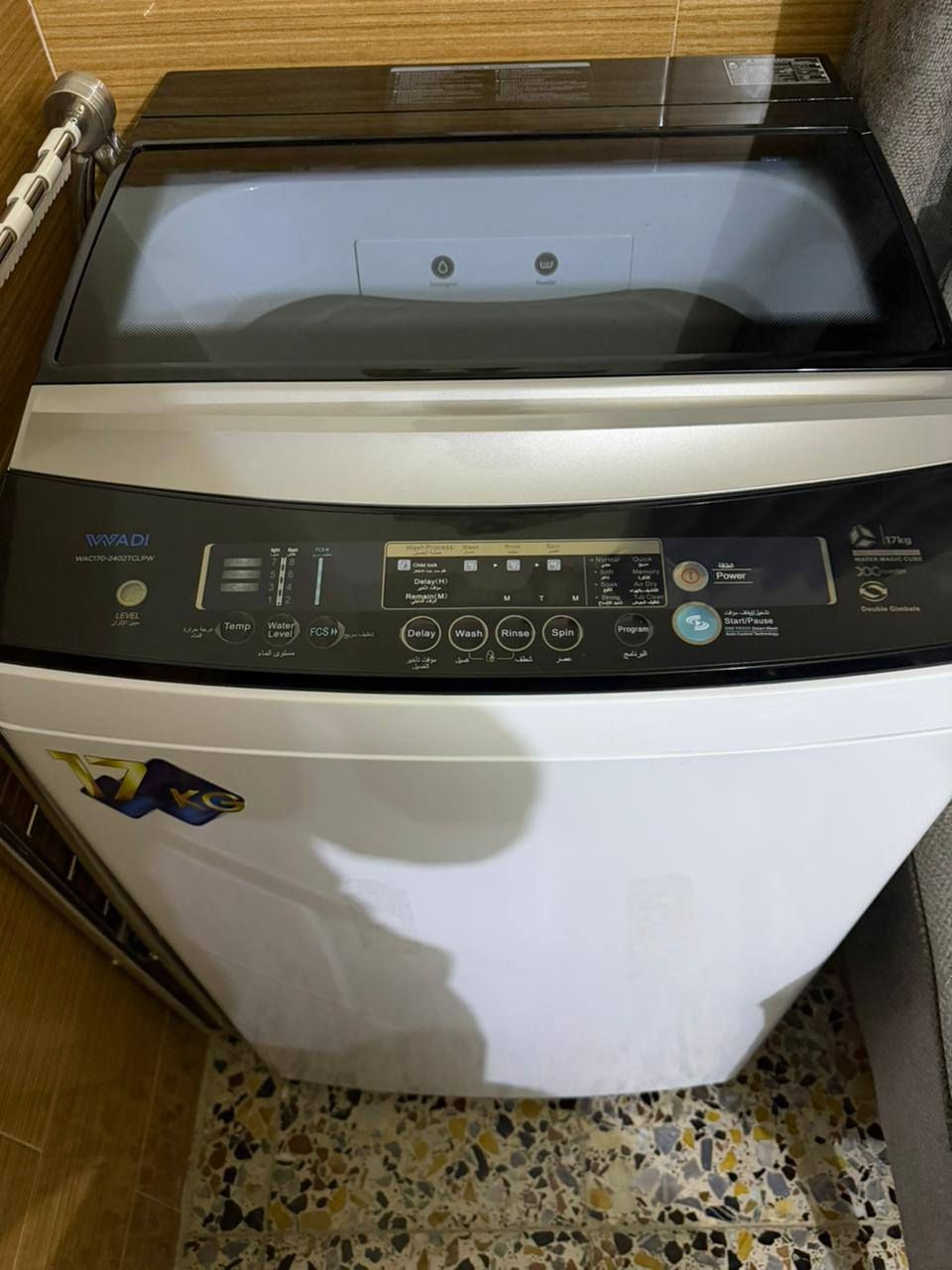 غسالة جديدة مشتغلة بس للفحص نوع الوادي فول اوتوماتيك حجم 17 السعر 500الف بيها مجال بسيط للشراي الدورة حي الاثوريين ***********

