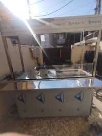 عربانة للبيع جديدة كله ستيل غير مستعملة طولها160+40 رف جانبي يصير طوله...