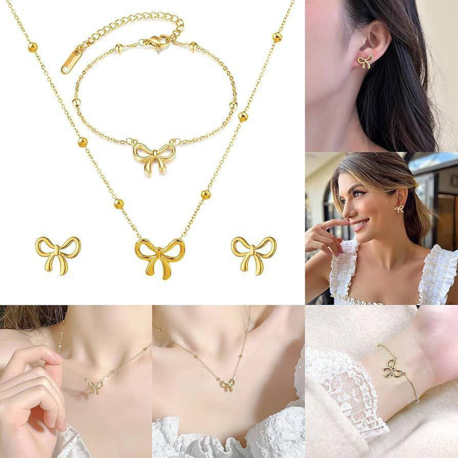 🎀 سيت شكل فيونكة 🎀
سيت متكون من قلادة + سوار + تراچي 🎀

🌟كوالتي ممتاز أصلي ✔️
🌟طلاء ثابت بجودة عالية 💯
🌟غير قابل للصدأ ✔️ 
🌟مصمم بلمسة جاذبية 😍 
🌟تألقي بسحر جاذبية التصميم المميز 💕
🌟متوفر باللون الذهبي 💛

🚘يوجد خدمة توصيل لجميع محافظات العراق ٤ الاف🚘


**إذا كنت صاحب هذا الإعلان وتريد حذفه لأي سبب، رجاءا أرسل رسالة إلى الدعم الفني**