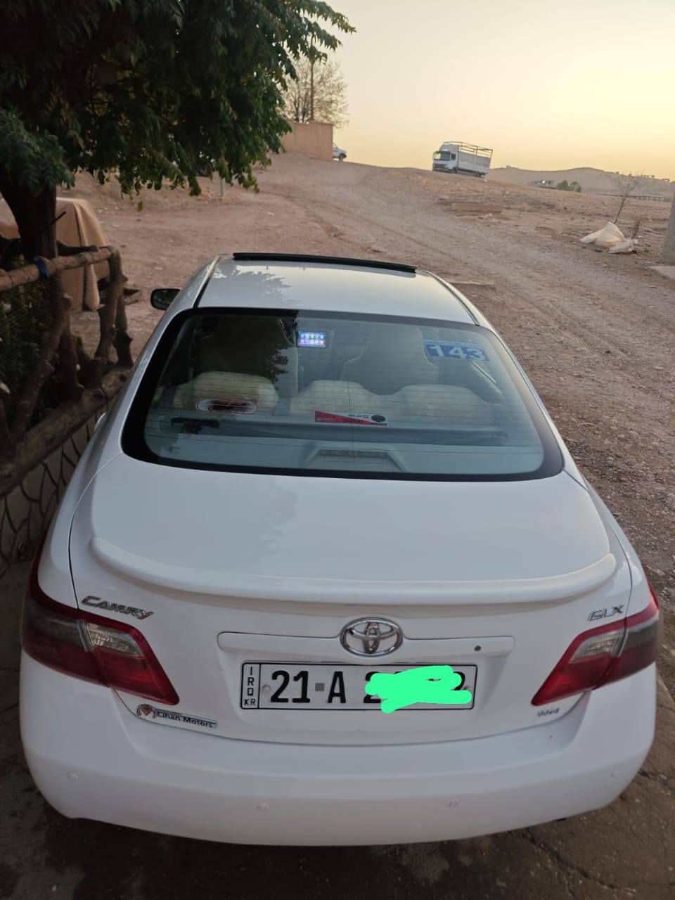 كامري 2008 JLXخليجي سلطنه عمان
النظافه كشخه فول الفول 
كفاله عامه 
مواصفات 
فتحه
Abs
حساسات اماميه وخلفيه
كامره
شاشه اندرويد
اناره شمسيات
جرس 120
داخل صاج
ويل كب بلادي رياضي 
منظومه زنون اصلي
برده خلفيه
تحكم ستيرن 
اشاير بل مري 
كشن كهربائي 
تبريد قطعتين ثلج
اللون ابيض
ماشيه 320 
رقم سليمانيه تحويل مباشر 
هزه براد جديد
سبير شركه ما نازل 
السياره كلين كلين كلين 
بيها بارد بجامرلق الأمامي بقدر 5 سم
وبارد كذلك 5 سم بهلال الخلفي 
سونار مرفق مع الصور 
محرك  2400 بيه صرف قليل 
كير شرط ما مفتوح
السياره على وضع الشركه
السعر 120 وبيها مجال 
العنوان سليمانيه
الاتصال ***********
