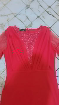 فستان ماروني • مره ملبوس • فستان احمر راقي