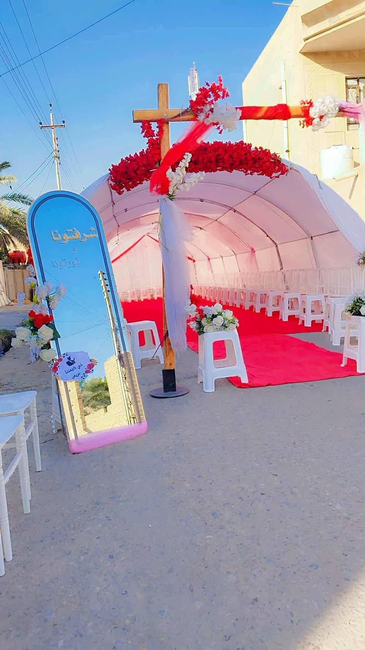 اللهم صل على محمد وال محمد 
خيمات خطوبه بأنواع ودزاينات مختلفه 
يتوفر ايجار كراسي مناسبات
حقائب اعراس 
مستعدون لتجهيز كافه المناسبات(حفل تقاعد.مهرجانات .ندوات.)
وايضا مستعدون لتجهيز كافه المناسبات بأدوات الطبخ والطعام .وطبخ الولائم 
العنوان/ذي قار قلعه سكر 
فلكه  مدرسه الخنساء /مقابل محمد العريفي /مجاور معرض رياض للتكاتك/
للتواصل/***********
