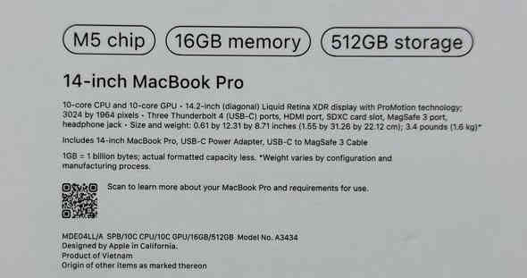 جديد 🟥 Open Box🟥 فقط وسعر مميز 
غير مفعل
Macbook pro M5 2025
14 inch
512 Gb Hard
16 Gb Ram
Space Black color
توصيل كل العراق
للاستفسار التواصل على الخاص او على الرقم ***********

