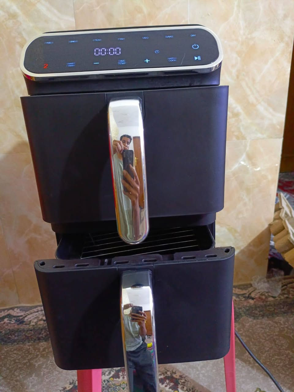 🔥 قلايات هوائية ديجيتال 🔥
✨ شاشة لمس عصرية ✨
🔴 سعة كبيرة;6لتر - 10 لتر –13لتر مناسبة للعوائل
🍗 قلي بدون زيت أو بزيت قليل
⚡ تسخين سريع وتوزيع حرارة متساوي
⏲️ مؤقت + تحكم بدرجة الحرارة
🍟 برامج جاهزة للطبخ (دجاج، بطاطا، سمك وغيرها)
🧼 سهلة التنظيف – طبقة مانعة للالتصاق
💯 أكل صحي وطعم يجنن
📦 متوفرة الآن – الكمية محدودة
للطلب والاستفسار واتساب ***********
توصيل جميع محافظات العراق
