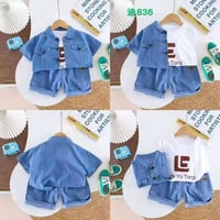 سوت جنز ٣ قطع • طقم عيد • قياس ١-٦ سنة