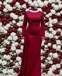 فستات ماروني يجي عالجسم يموت ومستور قماشه ليكرا قياس 44 ملبوس مره فقط ...