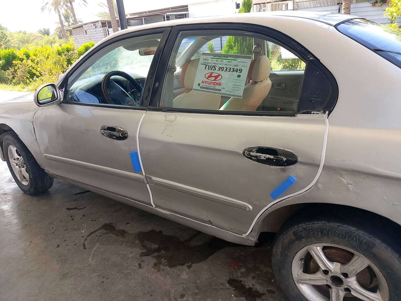 السلام عليكم سوناتا  2000  رقم ديالى تحويل مباشر 
كفالة كير ومحرك 
كلشي واضح بل صور 
وباقي تفاصيل اتصل ودلل 
*********** واتساب فقط 
***********
سعر 27$
العنوان واسط الصويرة
