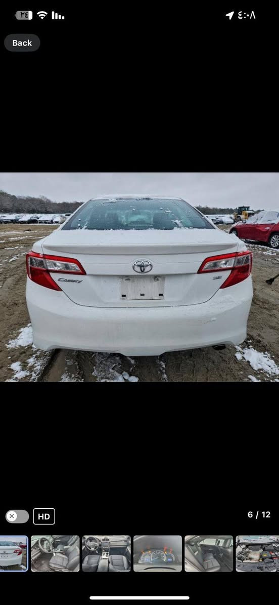 Toyota Camry
كامري 2013 أمريكية
السعر 128$وبيه مجال 
محرك 2500 دوش
ماشية ١١٥
كير ومحرك جيد 
صدرها جديد
تخم تاير جديد
باتري جديد 
تدفى تبريد 
حادثة جاملغ امامي صور الحادث بالمنشور
بيه قطعتين صبغ رش 
بدون دواخل لغد شاصي كفالة
سياره مال جنية متعوب عليها 
رقم بغداد بسمنه
مكان السياره بغداد مدينة الصدر
للستفسار ***********
