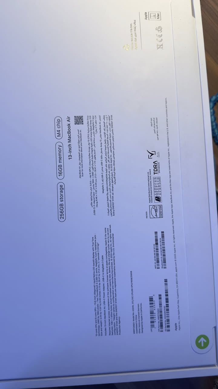 يا شباب اتوفرت قطعة واحدة فقط
شرق اوسط ABM
Air m4  2025
13 inch
Ram16 
Hard 256 
لون ستاريت 

جديدة غير مفتوحة كبس 
شرق اوسط عربية ضمان سنتين
(تنبيه قطعة واحدة فقط )

للطلب والأستفسار ارسال رسالة 

قناه التلي 
https://t.me/Appllle_Product

تيك توك
www.tiktok.com/@wolf.wiq

انستا
https://www.instagram.com/wolf.wiq/profilecard/?igsh=MXdpZG5maTQ5N3p1ZA==


**إذا كنت صاحب هذا الإعلان وتريد حذفه لأي سبب، رجاءا أرسل رسالة إلى الدعم الفني**