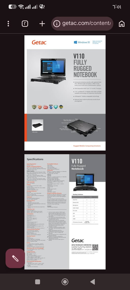 لابتوب برمجه يخدمة مبرمجين سيارات ورش فحص سيارات GetacV110 G7
لتواصل  ماسنجر او  ***********
