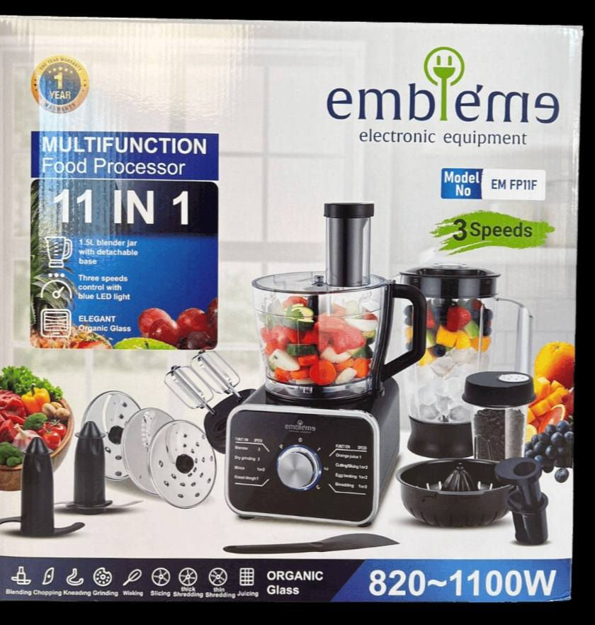 محضرة طعام كهربائية 11 في 1 بقوة 1100 واط مع 3 سرعات – Embleme EM FP11F

الاستخدامات

تقطيع الخضروات والفواكه بسرعة عالية.

فرم اللحوم وتحضير الحشوات.

عجن العجين (الخبز، البيتزا، المعجنات).

بشر الجبن والجزر والخيار.

تقطيع شرائح رفيعة وسميكة.

خفق البيض والكريمة وتحضير الكيك.

عصر الحمضيات (البرتقال، الليمون).

طحن القهوة والبهارات والمكسرات.

تحضير العصائر والسموثي والميلك شيك.

إعداد الشوربات والصلصات المختلفة.

المميزات

قدرة كهربائية عالية: 820 – 1100 واط لأداء قوي وسريع.

نظام 3 سرعات + خاصية النبض (Pulse) للتحكم الكامل.

سعة وعاء المعالج: حتى 1.5 لتر.

هيكل أنيق بواجهة LED زرقاء.

نظام أمان بقفل ذكي يمنع التشغيل قبل التركيب الصحيح.

شفرات ستانلس ستيل مقاومة للصدأ.

قرص تقطيع رفيع وسميك + قرص بشر.

ملحق عجن خاص لتحضير العجين بكفاءة.

خلاط بسعة كبيرة مع قاعدة قابلة للفصل.

مطحنة مخصصة للقهوة والبهارات.

عصارة حمضيات مدمجة.

قاعدة ثابتة مانعة للانزلاق.

جهد تشغيل منزلي قياسي (220-240V).

قابس أوروبي ثنائي.

ضمان لمدة سنة من تاريخ الشراء

محتويات الصندوق

الوحدة الرئيسية (المحرك).

وعاء محضرة الطعام مع الغطاء.

إبريق خلاط.

مطحنة جافة.

عصارة حمضيات.

شفرة فرم ستانلس ستيل.

شفرة عجن بلاستيكية.

3 أقراص تقطيع وبشر (رفيع  سميك  شرائح بطاطس).

مضرب خفق مزدوج.

أداة دفع الطعام (Pusher).

ملعقة بلاستيكية.

دليل استخدام.

الملاحظات

لا يتم تشغيل الجهاز إلا بعد تثبيت جميع القطع بإحكام.


**إذا كنت صاحب هذا الإعلان وتريد حذفه لأي سبب، رجاءا أرسل رسالة إلى الدعم الفني**