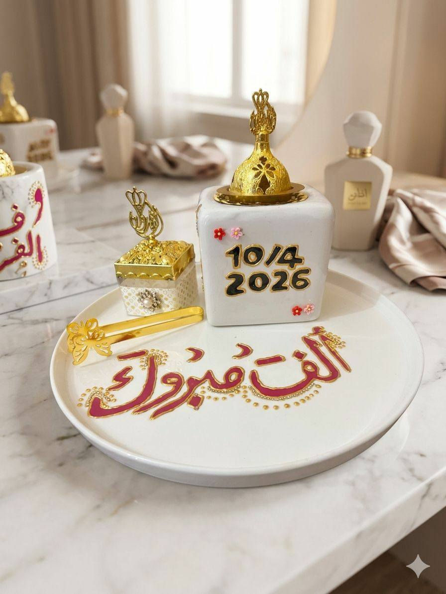 ✨
بلمسة حب وأناقة…
نقدملكم ست مميز للعروسين 🌸
مبخرة +  كوابة + فرج شعر
تصاميم راقية تنكتب حسب الطلب وبأدق التفاصيل 💫
هديتكم مو بس شي… ذكرى تبقى وياهم طول العمر 💍
من بيج زمرد… 
رسم على الزجاج{حسب الطلبات}
للحجز دايركت💫💬
يتوفر توصيل لكل المحافظات 🚕


**إذا كنت صاحب هذا الإعلان وتريد حذفه لأي سبب، رجاءا أرسل رسالة إلى الدعم الفني**