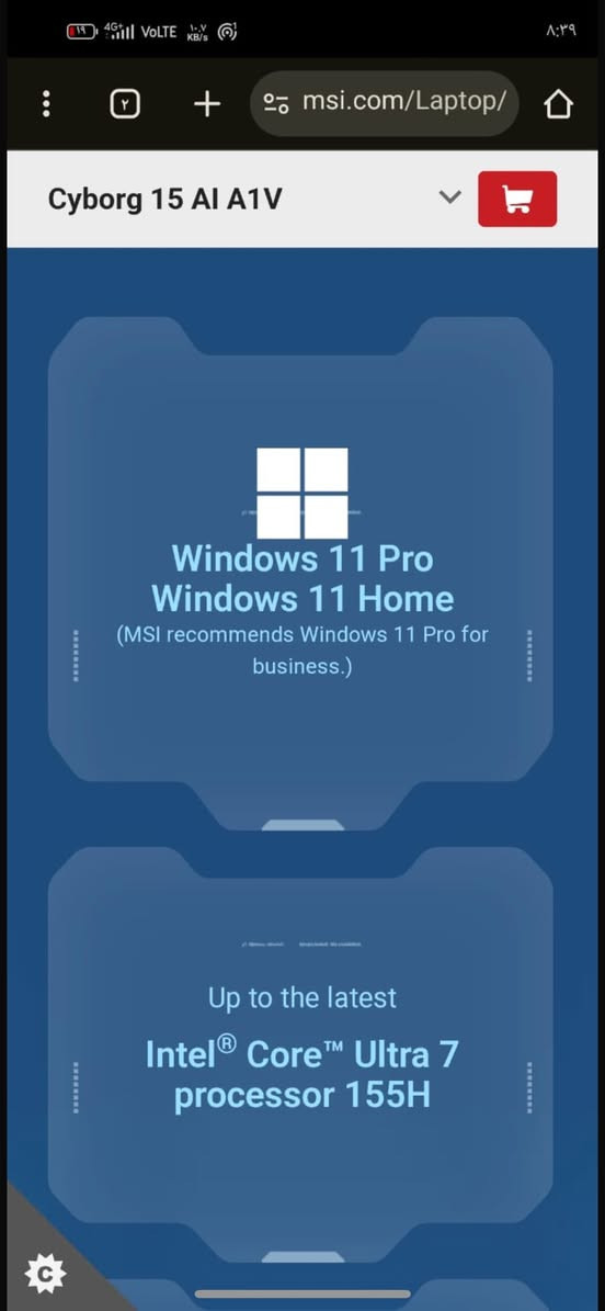 سلام عليكم 

جهاز لابتوب msi ( cuborg 15 Ai a1v)

للبيع مده الاستخدام شهر واحد فقط 
اخذته من شركه msi فرع هولندا 
جديد بعده بالضمان 

مواصفاته حرفقهن بالصور من الموقع الرسمي 

معالج Intel Core Ultra 7-155H 
-، كرت شاشةnvidea 4060، شاشة 15.6 بوصة FHD بمعدل 144Hz، ذاكرة DDr6،، مع ذاكرة وصول عشوائي 16 جيجا و SSD، ويأتي بنظام Windows 11، مع ميزات مثل تقنية الذكاء الاصطناعي وتبريد Cooler Boost. 
الكيبورد rgb انكليزي 

عنواني الشعب *********** 

السعر المطلوب مليون و 200 الف قابل للتفاوض
