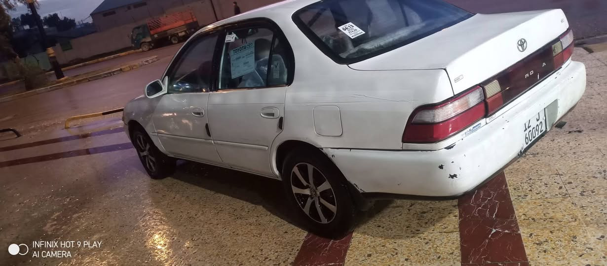 بيع مستعجل 
كورلا رقم نينوى اجنبي جديد 
سنويه جديده 
هزه جديده 
موديل 92
كابون بانزين 
قطعتين او ثلاثه صبغ 
وايرمنيه وتدفئه وكيجات ومسجل وسماعات كلها شغاله 
طخم تاير جديد ويل كب 
دشبول جديد 
سعر 44 $ 
***********
