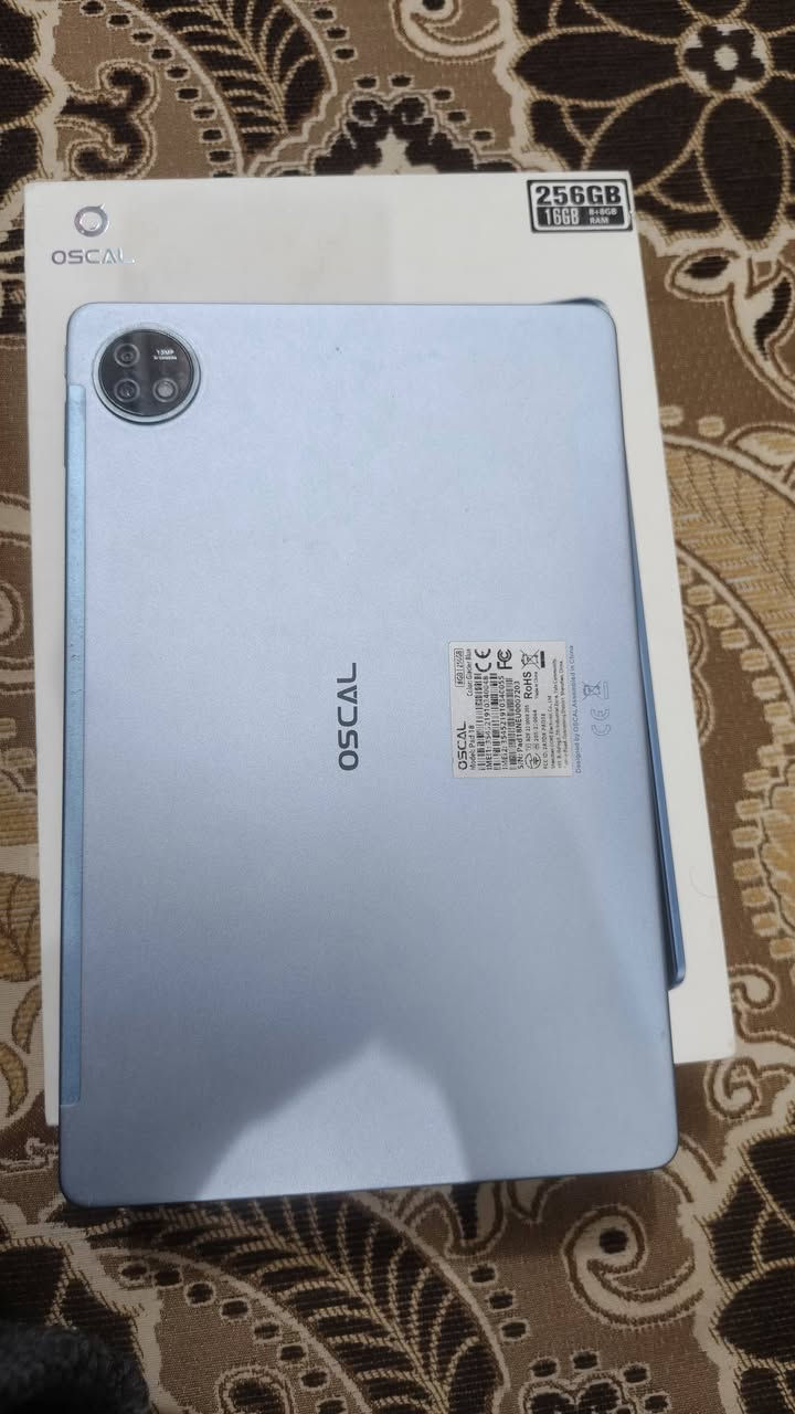 السلام عليكم
ايباد  للبيع 
OscaL pad 18 
المعالج 8 
الذاكره 256 غيغابايت
الرام 8GB 
 الكامرا الاماميه 13Mp
الكامره الخلفيه 13Mp
البطاريه 8800mAh   السعر 175 ايباد نظيف مستخدم يوتيوب فقط لدراسه🤍***********
