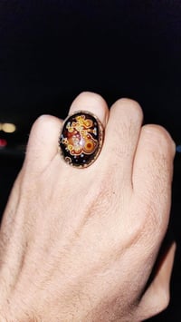 خاتم سليماني • فضة متكسدة • قياس ١٧/١٨