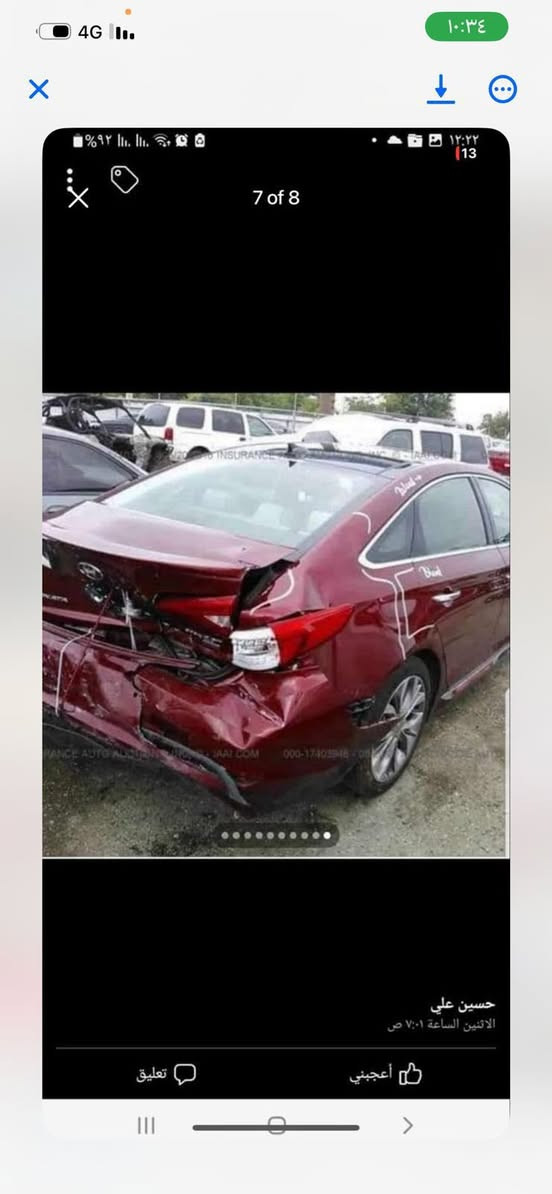 سونتا 2015فول موصفات لأخير بصمه لادرات جلد لادات امامي خلفي سعر 108قفل سونار مرفق ويه منشور سياره فقد بيه كلير بدون صبغ شرط فقط  تبديل جنطه باقي كفاله مكانه نجف لاستفسار *********** مكلف بنشر.
