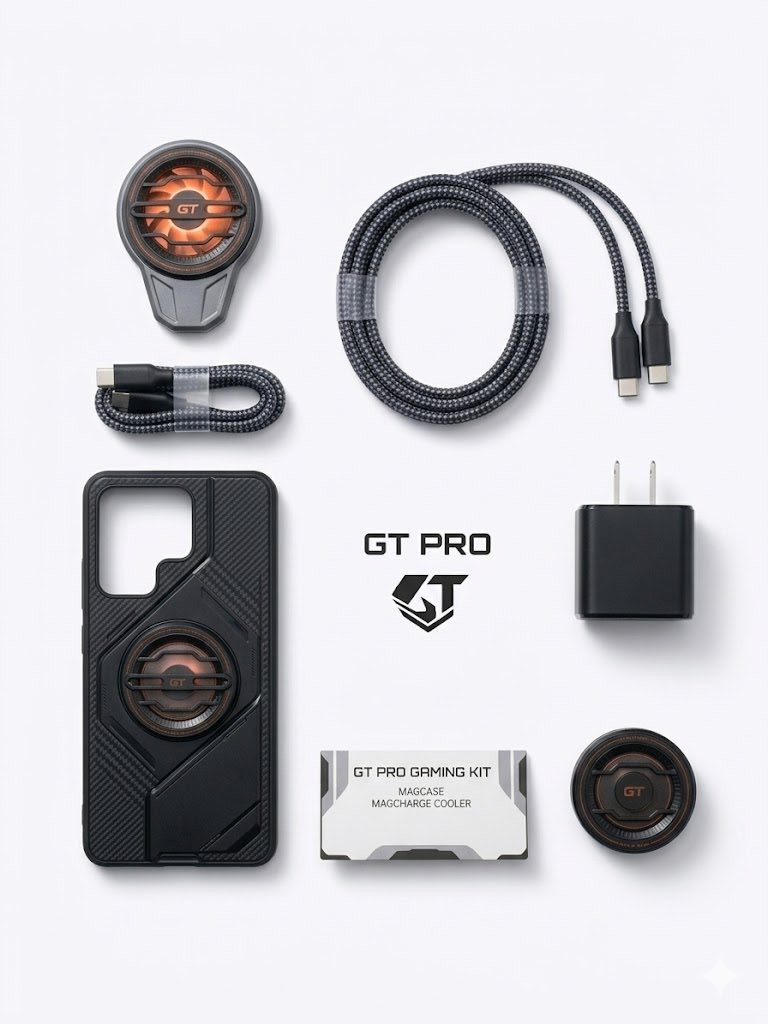 ⁨ Infinix GT Pro Gaming Kit 🎮
السعر 14 الف
جماعة البوبجي و بقية العاب الگيمنك ما نسيناكم 
المواصفات
حافظة الحماية (GT MagCase):
تصميم Cyberpunk عصري بملمس الكاربون فايبر.
مزودة بحلقة مغناطيسية قوية لثبات الملحقات والشحن اللاسلكي.
مروحة التبريد (MagCharge Cooler):
تقنية تبريد أشباه الموصلات (Semiconductor) لخفض الحرارة فوراً.
إضاءة RGB تفاعلية تضفي جواً حماسياً أثناء اللعب.
تعمل بهدوء تام دون ضجيج يؤثر على صوت اللعبة.
رأس الشاحن والكابل المتين:
شاحن بقوة 45 واط (أو أكثر حسب توافق الجهاز) يدعم الشحن السريع.
كابل Braided (مغلف بالقماش) عالي التحمل ومقاوم للقطع والتشابك.
التوافق والأداء:
مصممة خصيصاً لسلسلة Infinix GT لضمان أعلى استقرار للفريمات (FPS).
توزيع حراري ذكي يطيل من عمر البطارية أثناء الاستخدام المكثف.⁩


**إذا كنت صاحب هذا الإعلان وتريد حذفه لأي سبب، رجاءا أرسل رسالة إلى الدعم الفني**