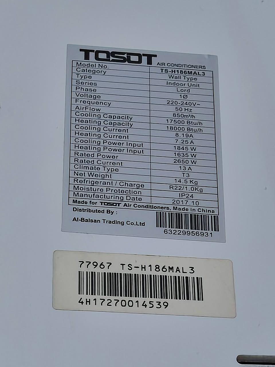 سبلت توسوت 1 ونص طن حار بارد عادي مو انفيرتر استعمال قليل لان البيت متروك مداخل صيانه منصوب وشغال تجي تفحص وتاخذه السعر 275 الف مكاني بغداد زيونة اي استفسار دزلي رساله عالواتس اب *********** رسالة فقط
