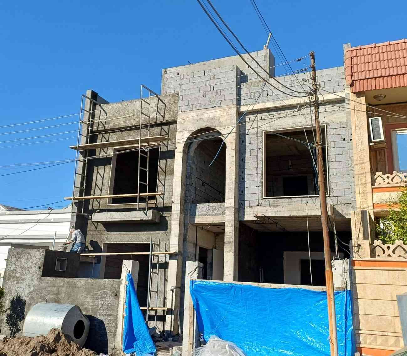 التصميم#التنفيذ# بيت بمساحة٢٠٠متر بواجهة ١٠متر في محافظة كركوك 
#***********
