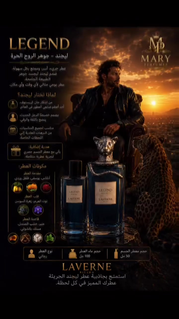 لماذا تختار ليجند؟

✔ من ابتكار جان كريستوف، أحد أعظم صانعي العطور في العالم.

✔ مصمم خصيصًا للرجل العصري، ينضح بالثقة والرقي.

✔ مناسب لجميع المناسبات، من النزهات العادية إلى اللحظات الخاصة.

هدية إضافية: يأتي مع معطر للجسم حصري لتجربة عطرية متكاملة.

مكونات العطر:

مقدمة العطر: أناناس، يوسفي، فلفل وردي

قلب العطر: توت العرعر، زهرة السوسن

قاعدة العطر: عنبر، خشب الصندل، مسك، باتشولي

نوع العطر: رجالي

حجم ماء العطر: ١٠٠ مل

حجم معطر الجسم: ٥٠ مل

استمتع بجاذبية عطر ليجند الجريئة - عطرك المميز في كل لحظة.⁩⁩⁩


**إذا كنت صاحب هذا الإعلان وتريد حذفه لأي سبب، رجاءا أرسل رسالة إلى الدعم الفني**