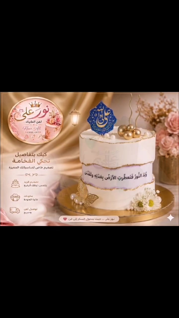 ✨💚
بمناسبة عيد الغدير الأغر 💚✨
خلّوا فرحتكم أحلى مع كيكاتنا المحضرة بأجود المكونات والحشوات الفاخرة 🤍
🎂 متوفر: • حشوة التوفي • حشوة لب الجوز • حشوة الفراولة • حشوة النوتيلا
مناسب للزيارات العائلية، الهدايا، وتجمعات عيد الغدير المبارك 🌷
📍التوصيل داخل النجف 📞 للحجز والاستفسار: ***********
الكمية محدودة والحجز المسبق يضمن طلبكم ✨
#عيد_الغدير #كيك_الغدير #حلويات_النجف #كيك_نجف #توصيل_النجف
